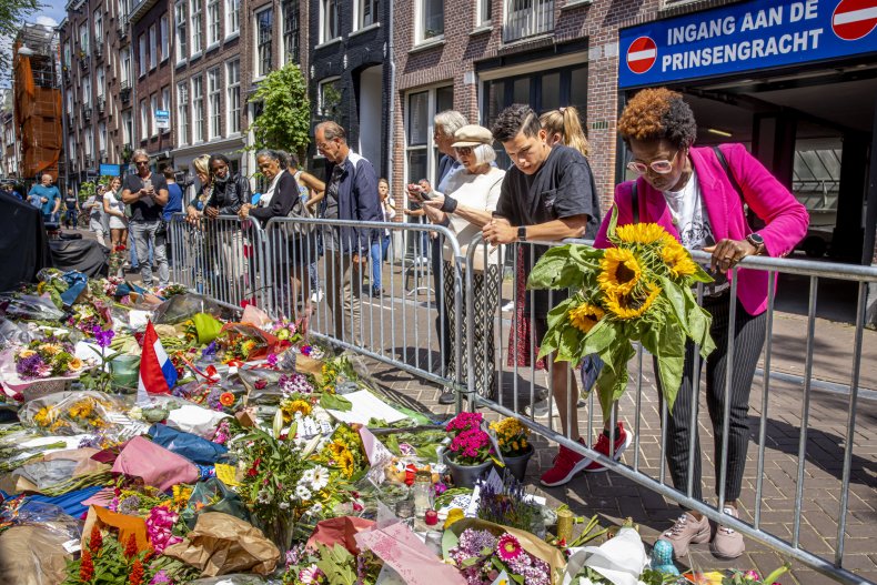 Flowers left for Journalist