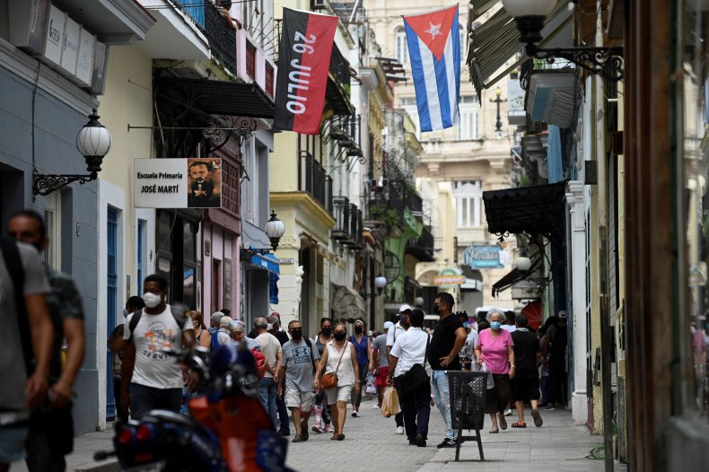 Havana, Cuba, street, flags