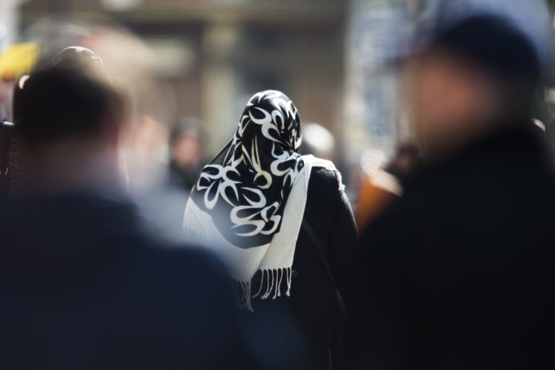 Woman Wearing a Headscarf in Berlin, Germany