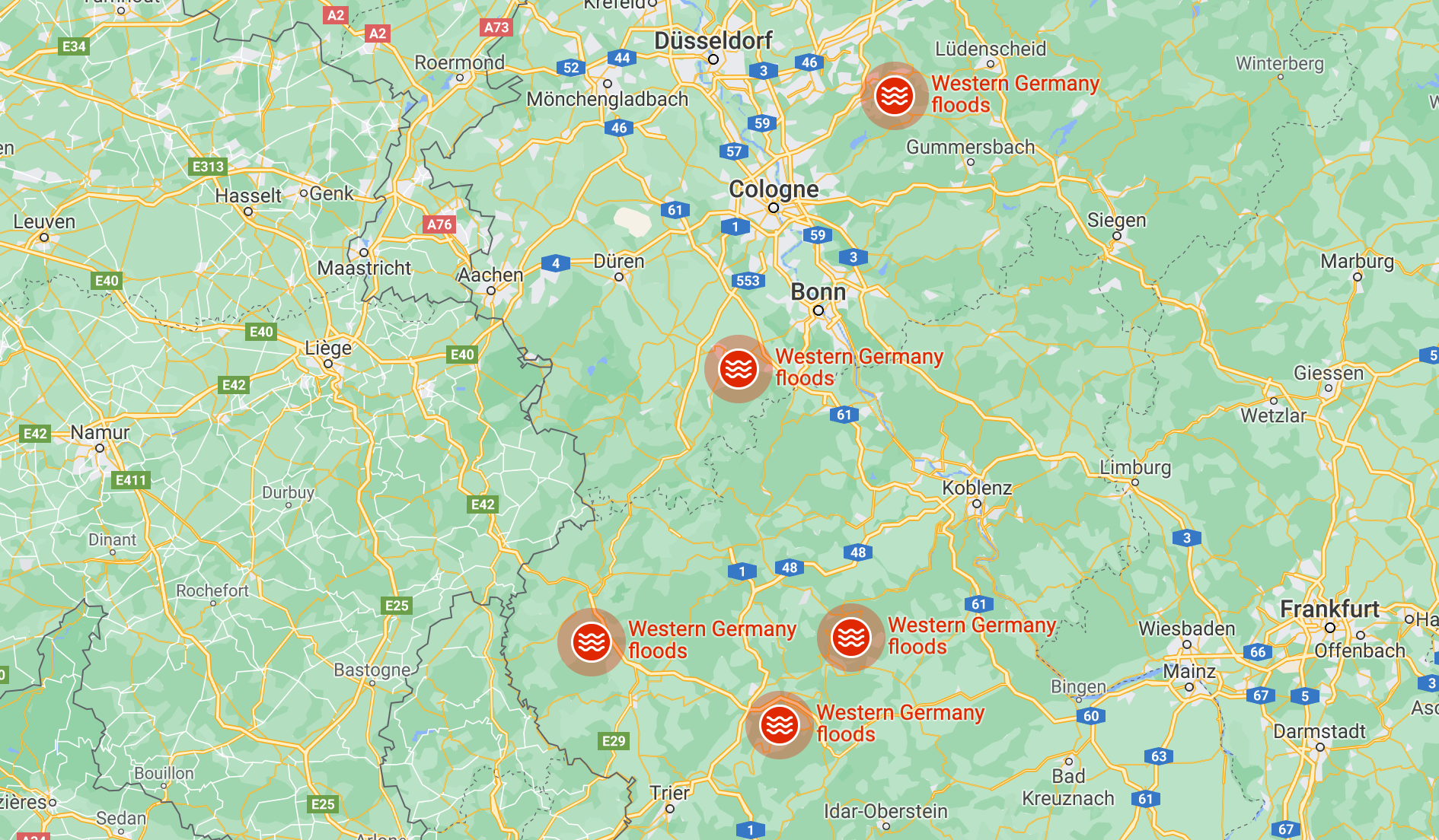 Flooding In Germany Map   Germany Flooding Map 