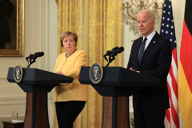 Angela Merkel and President Joe Biden
