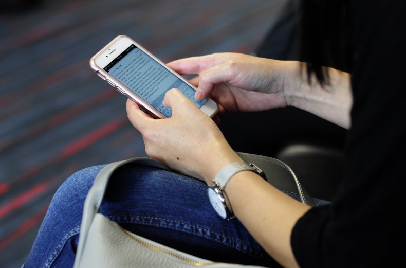 Woman Using iPhone