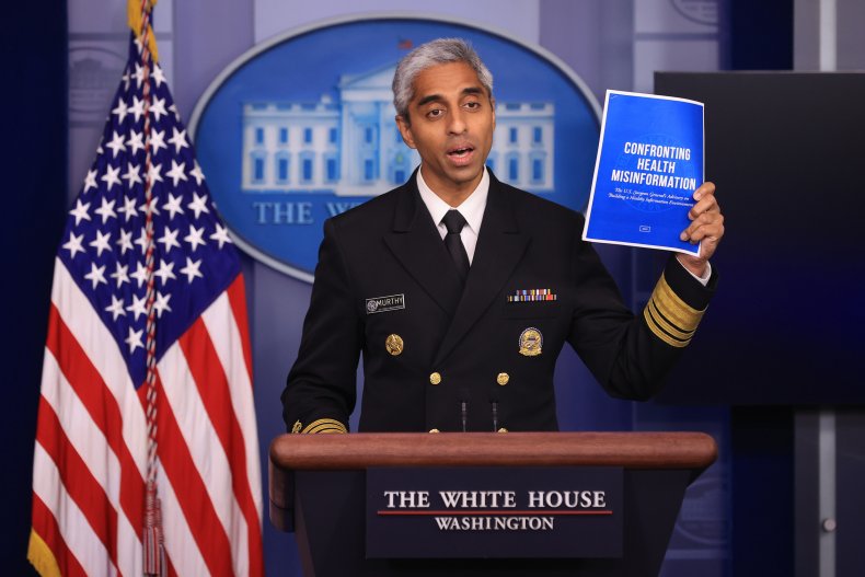 Surgeon General Vivek Murthy unveiling his report.