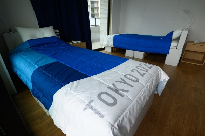 recyclable cardboard beds Olympics