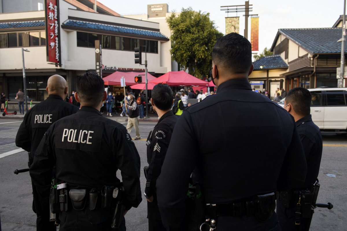 The LAPD officer shot at close range