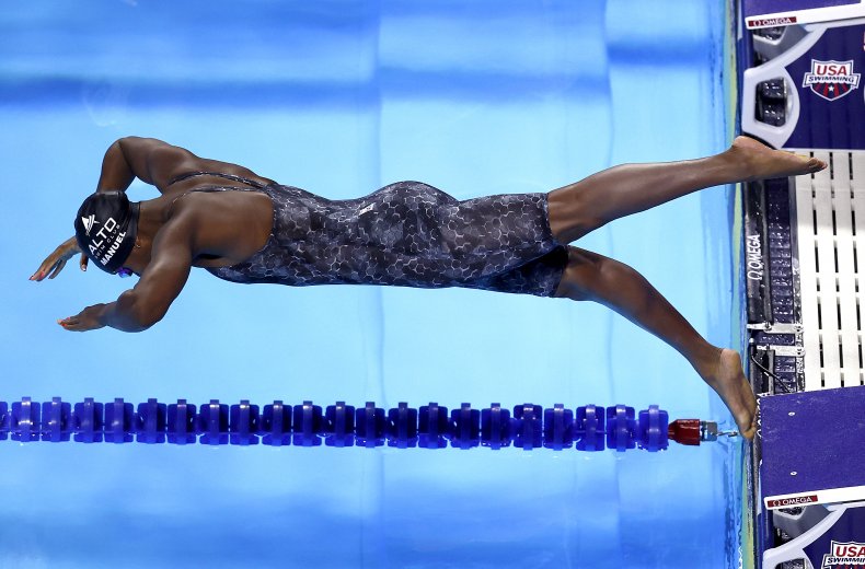 Simone Manuel at the 2021 Olympic trials.