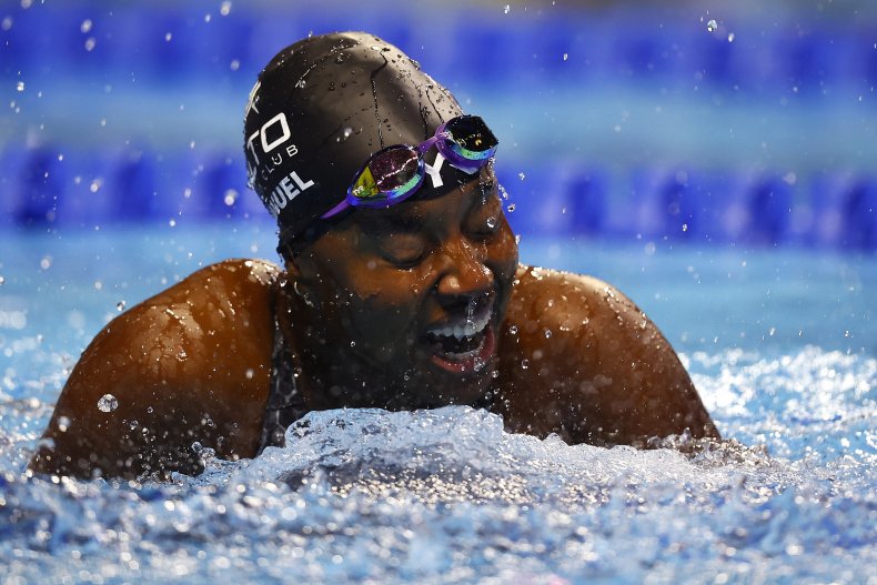 Simone Manuel at the 2021 Olympic trials.