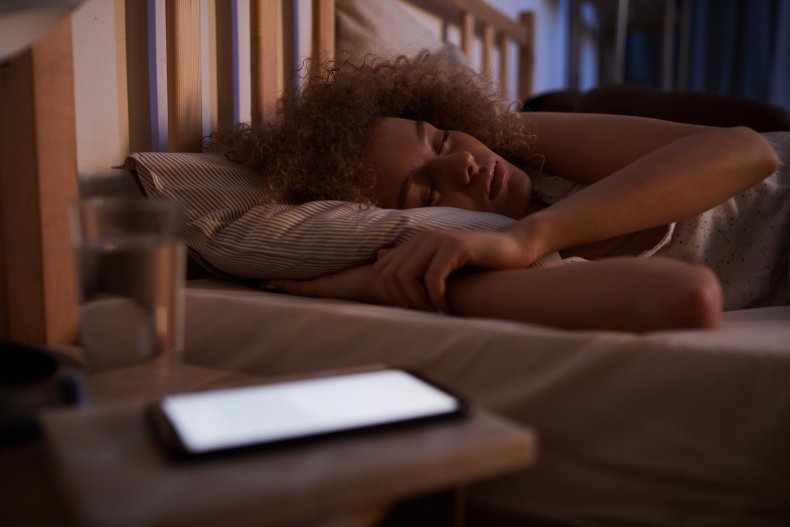 Sleeping with phone