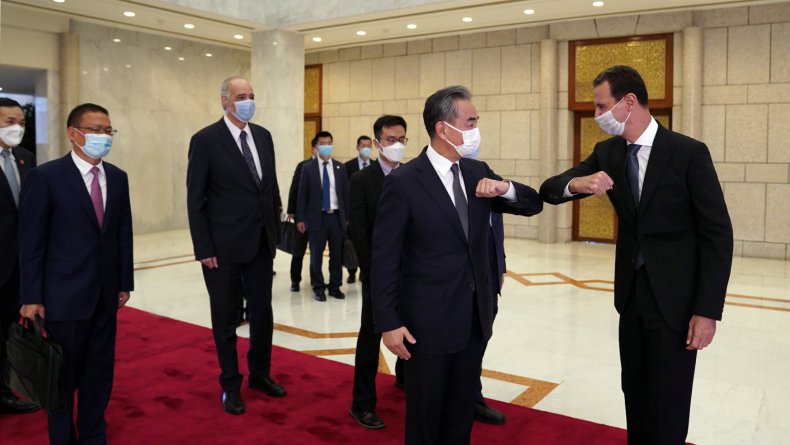 China, Wang, Yi, meets, Syria, Bashar, Assad