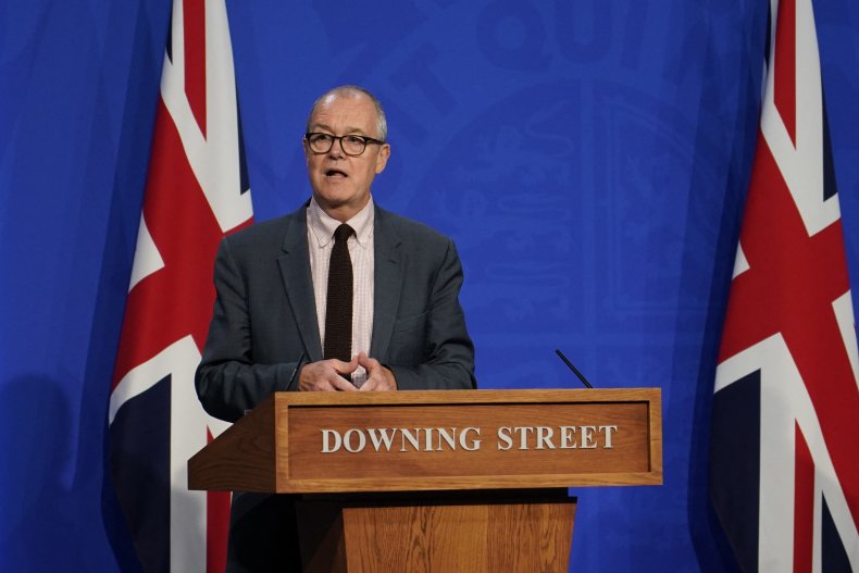 Patrick Vallance at a U.K. press conference.