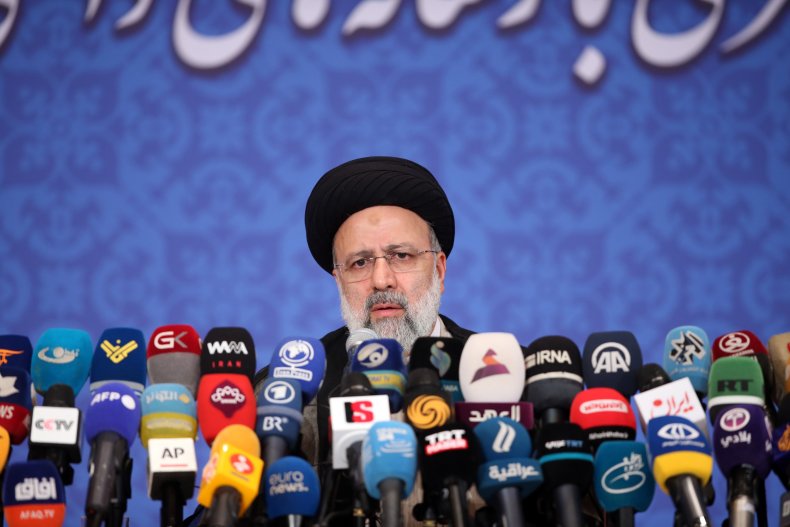 Ebrahim Raisi press conference in Tehran, Iran