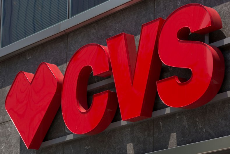 Red CVS logo on building
