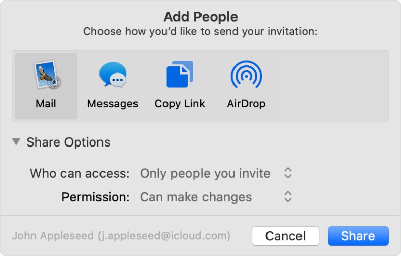 Créer et partager des dossiers iCloud sur Apple 