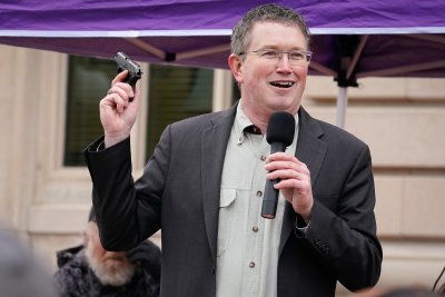 Rep. Thomas Massie at a rally Rep. Thomas Massie at a rally