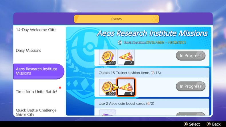 Aeos Research Institute Missiosn in Pokemon Unite