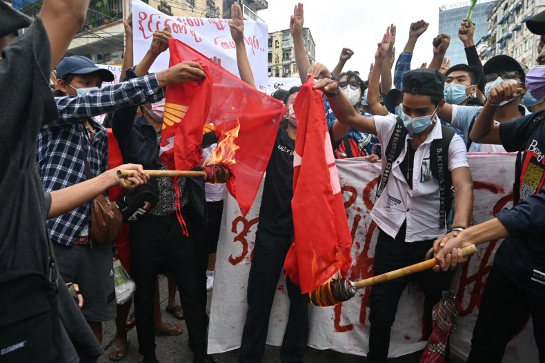 Protesters Against Myanmar's Military