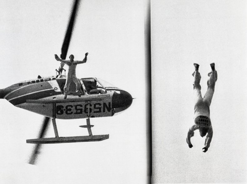 Dar Robinson performing stunt