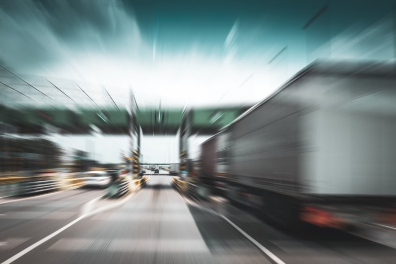 Toll booth mishap