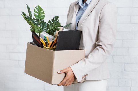 Woman leaving job