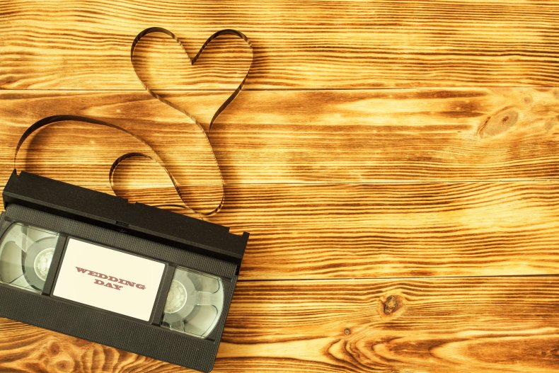 A VHS tape of a wedding video.