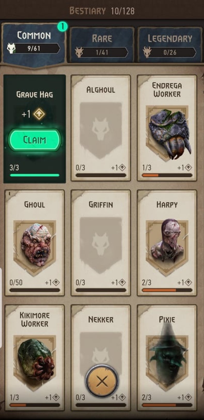 The Witcher: Monster Slayer Bestiary Rewards