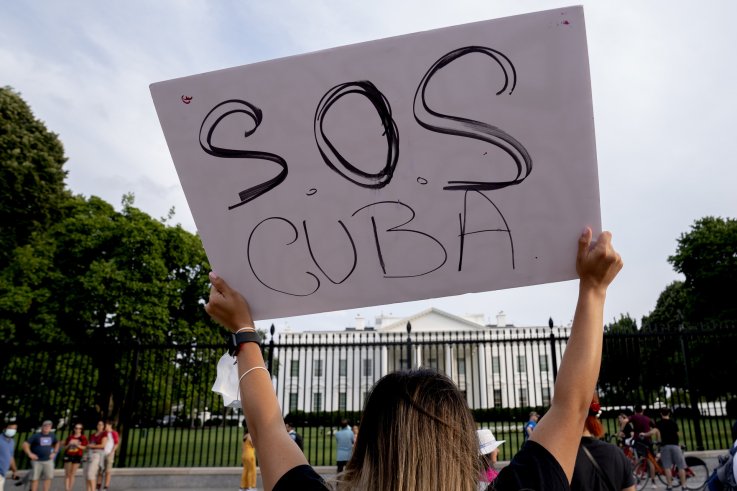 Cuba, protest, at, White, House