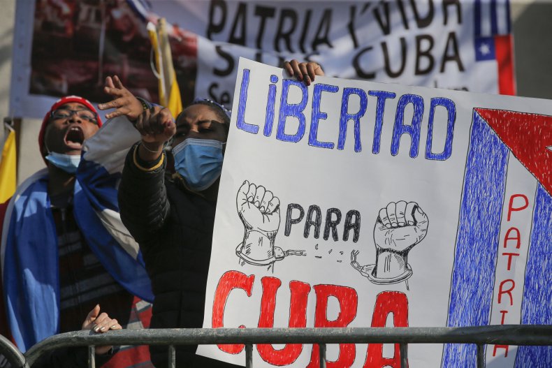 Cuba Embassy protestors