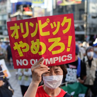 Protesters in Tokyo demonstrate against Olympic Games