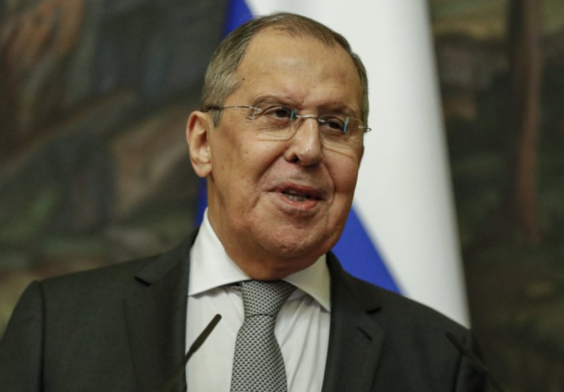 Sergei Lavrov at press conference in Moscow