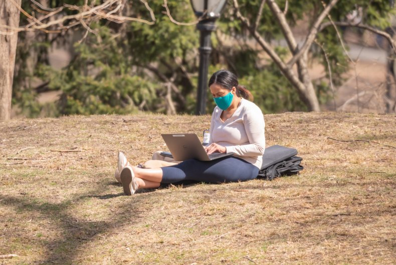 Remote Worker in Central Park