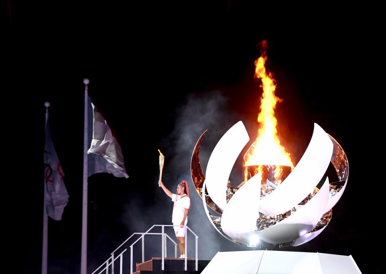 naomi osaka olympic cauldron