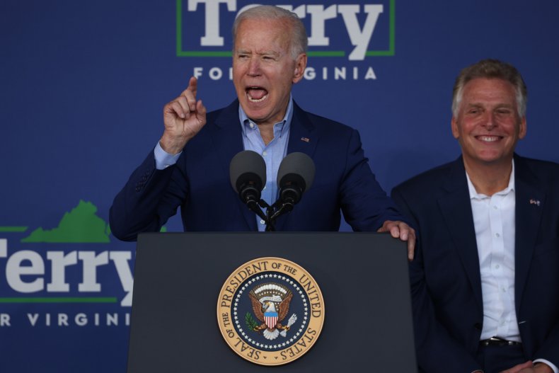Biden Speaks at a McAuliffe Campaign Event