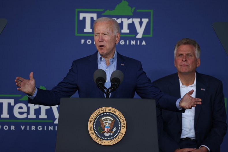 Biden Virginia Trump Terry McAuliffe gubernatorial candidate