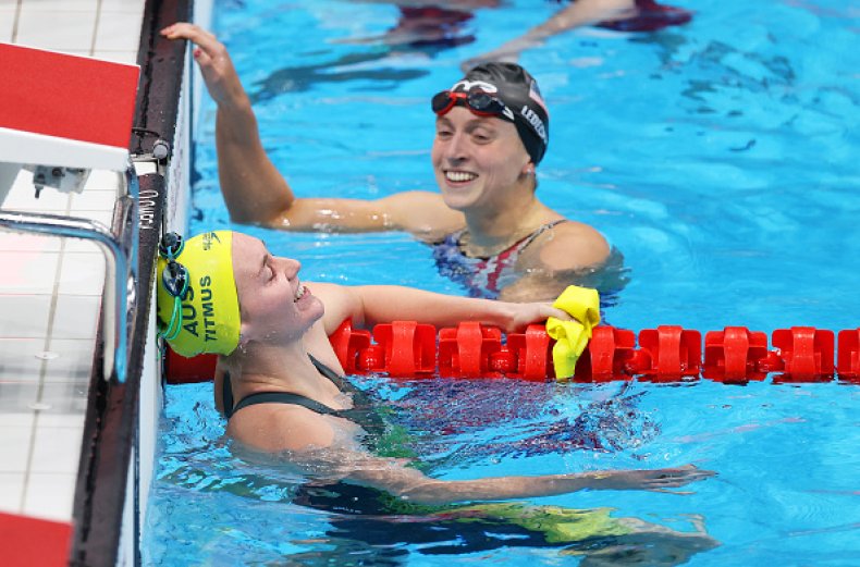 Katie Ledecky and Ariarne Titmus