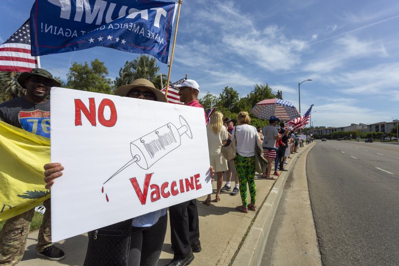 Anti-vaccine sign California
