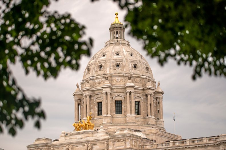 Minnesota State Capitol Trump Flag