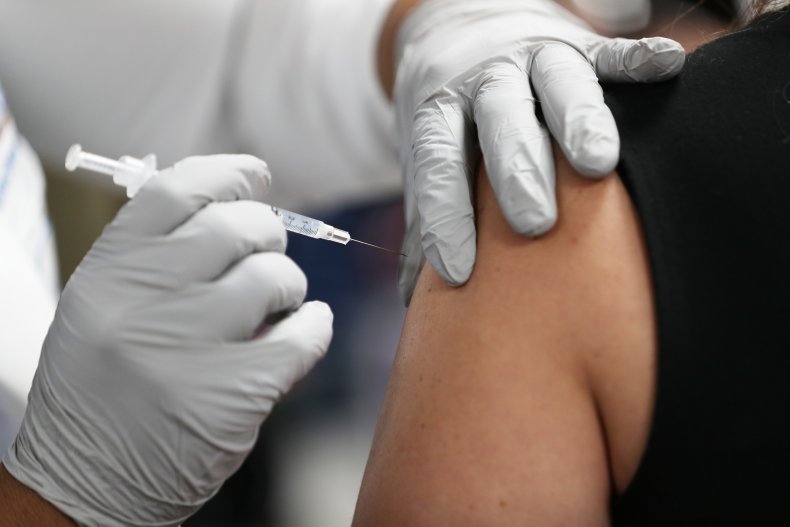 Healthcare worker gets vaccine