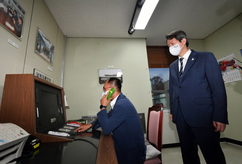 South, Korea, Unification, Minister, hotline, North, Korea