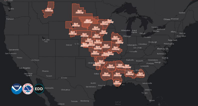 Heatwave map for US