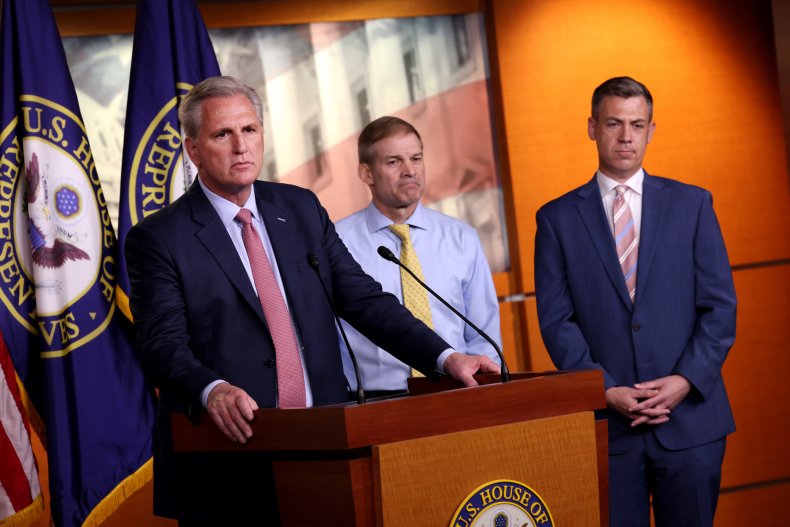 McCarthy Appears with Representatives Jordan and Banks