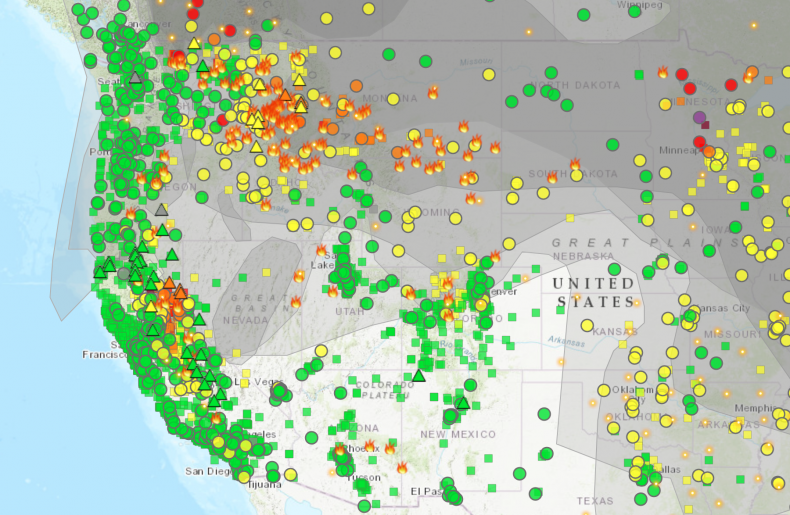 Wildfire and smoke map in U.S.