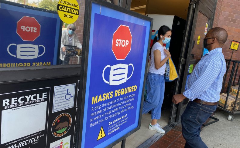 Grocery store enforcing masks
