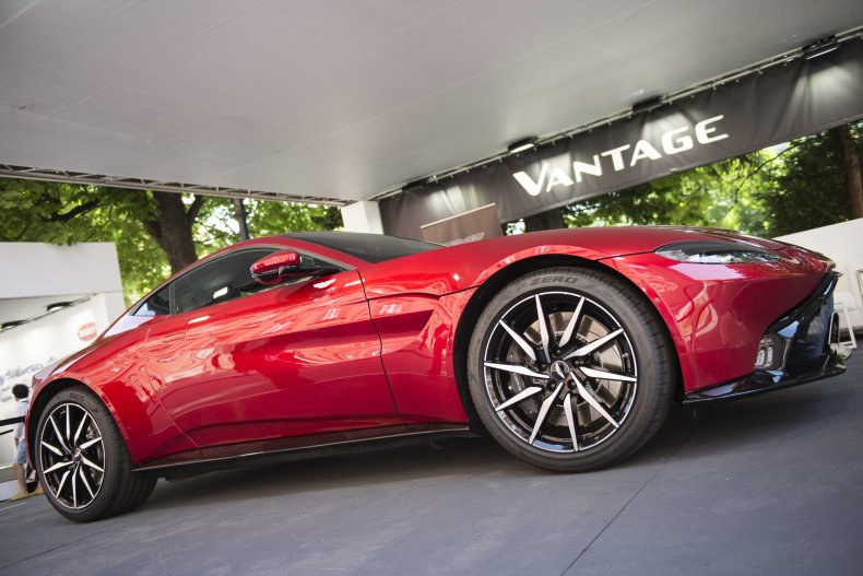 A red Aston Martin Vantage.