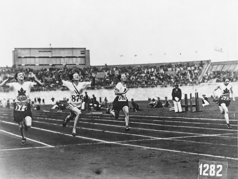 Betty Robinson at the 1928 Olympics.