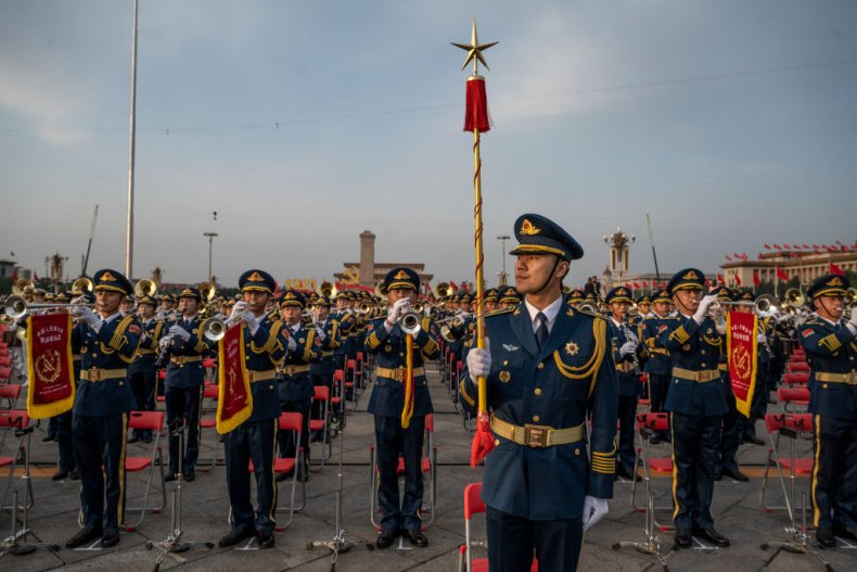 China Troops Mark Communist Party Anniversary