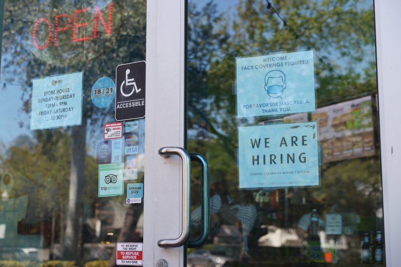 "We're Hiring" sign
