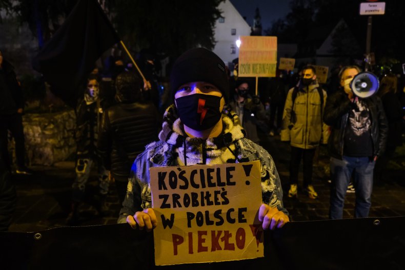 Polish protests against Catholic Church