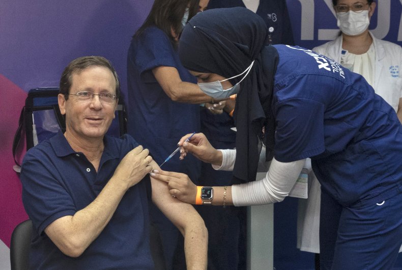 Israel booster shot president isaac herzog, getty