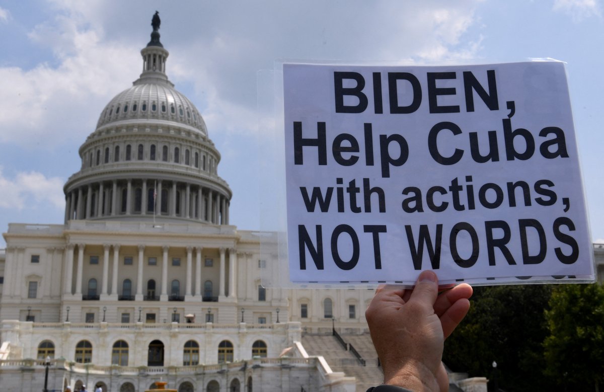 "Biden, Help Cuba" Sign