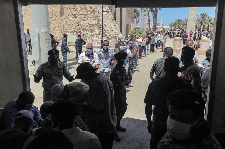 Libya COVID Testing Queue